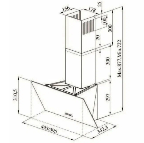 Вытяжка кухонная Darina Slide G 600 B (К) фото 3