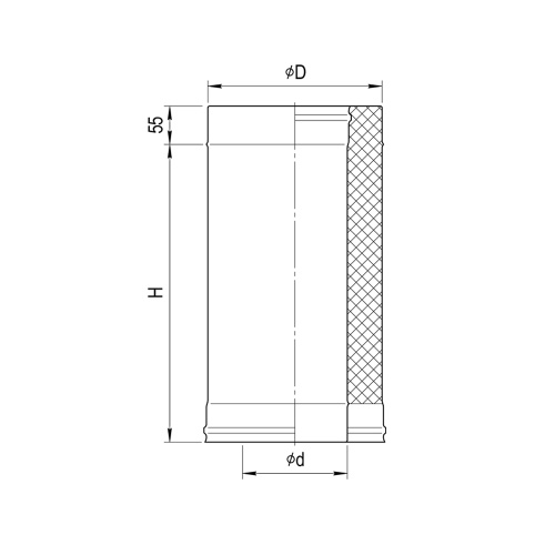 Ferrum Сэндвич 1,0 м (430/0,5 мм+нерж.) Ду 140/210 (К7) фото 2