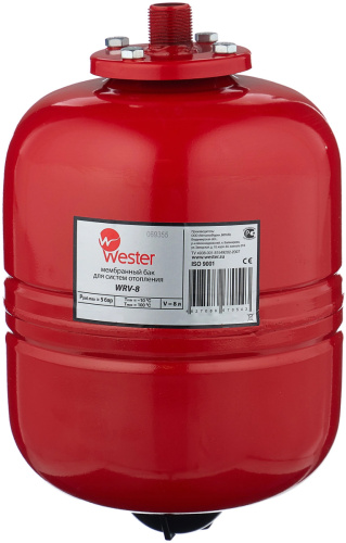 Бак расширительный  8 л для отопления WESTER(верт) (присоединение 3/4)WRV (К1)