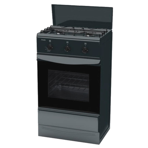 Плита TERRA GS 5203 B 2-х конф. щиток, черная, газконтроль (К)